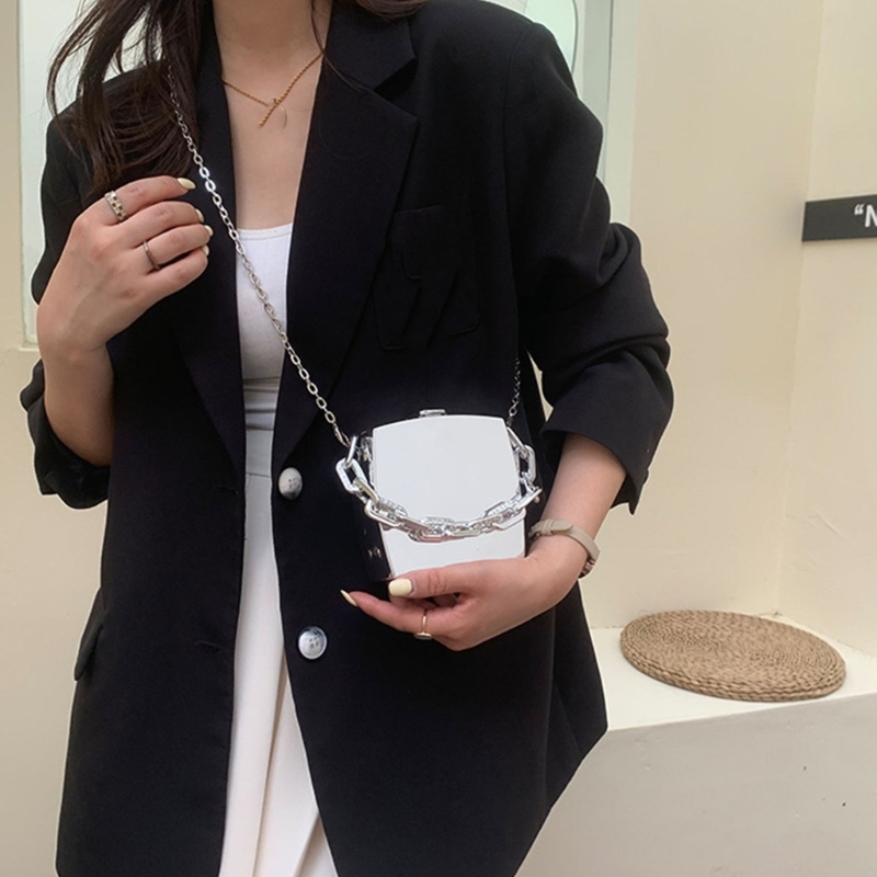 Women'S Evening Bags - Tas Selempang Kotak PVC Kecil Fashion