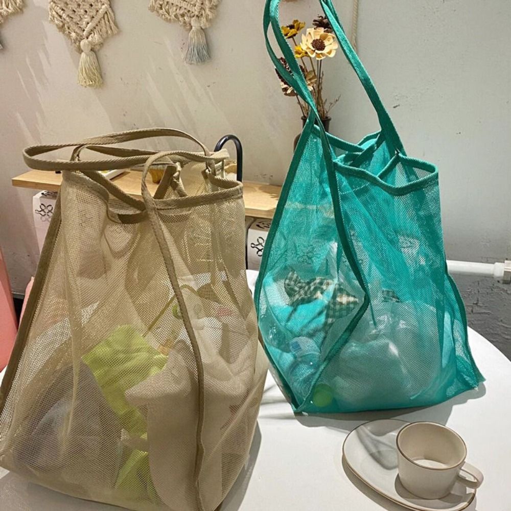 Tas Pantai Berbahan Jaring Rin - Mesh Net Bag ulasan dan harga