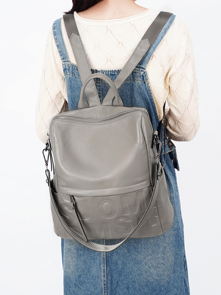Tas Ransel Kulit Asli Premium  - Women Bags Grey ulasan dan harga