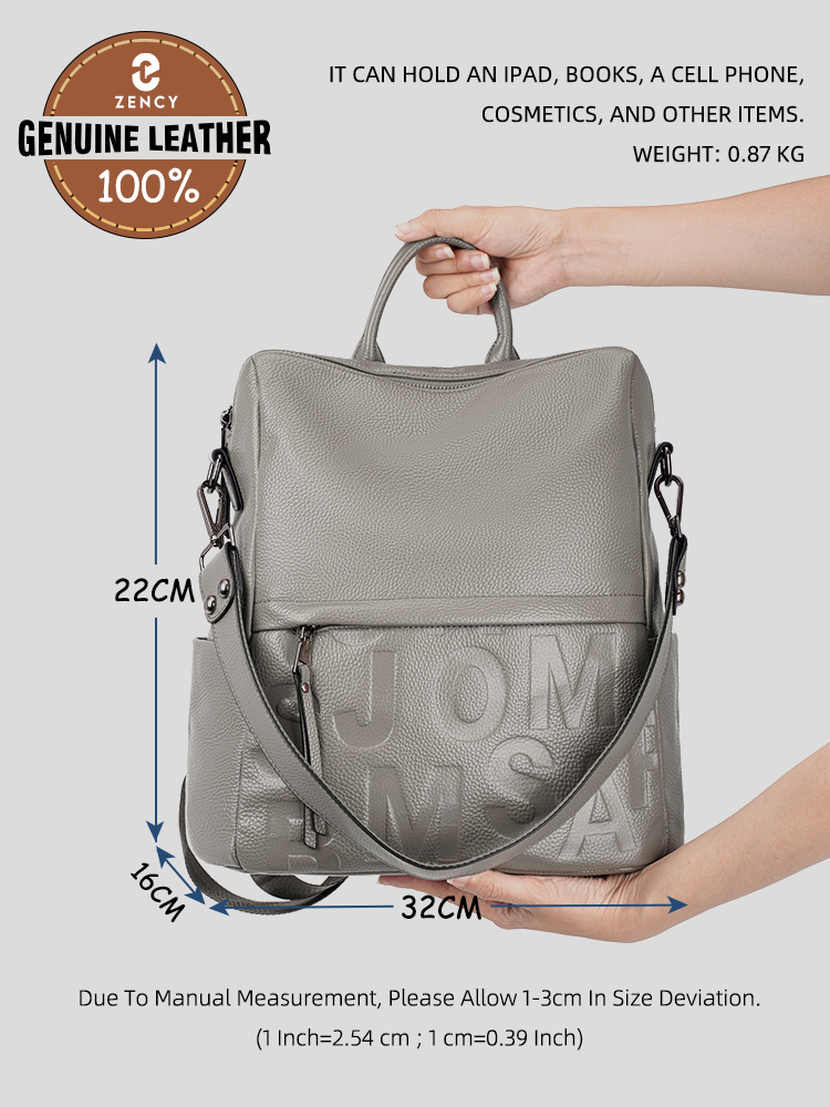 Tas Ransel Kulit Asli Premium  - Women Bags Grey ulasan dan harga