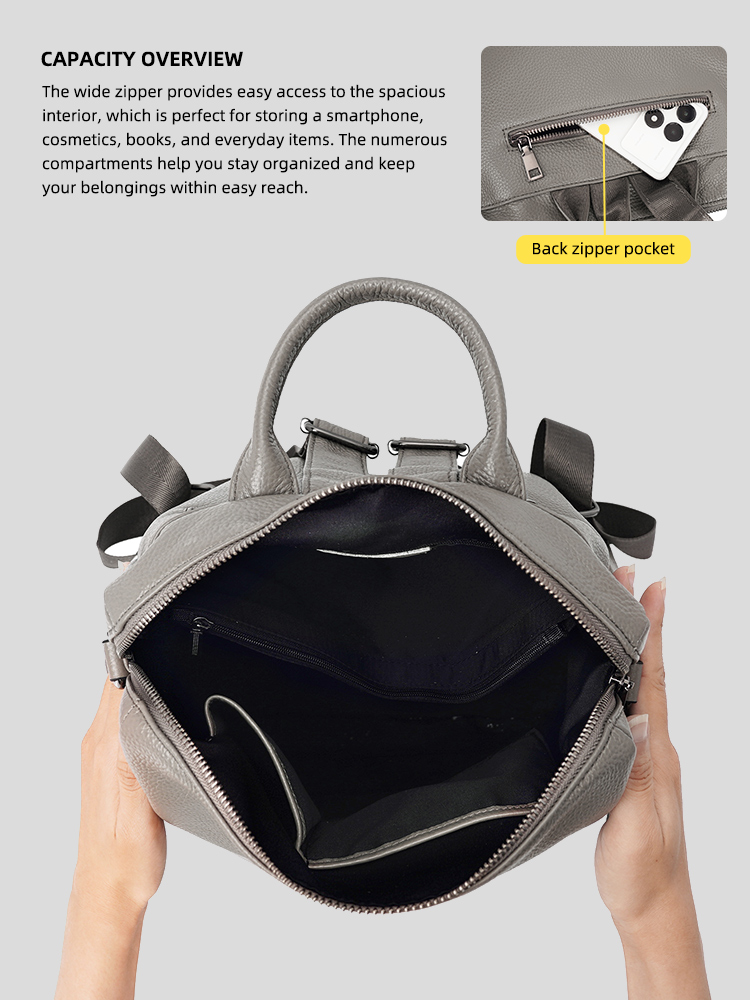 Tas Ransel Kulit Asli Premium  - Women Bags Grey ulasan dan harga